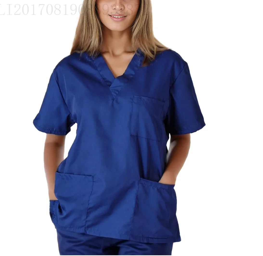 Tc Cotton Short Sleeve V-neck Nursing Uniform Work Uniforms Men's Shirt Protective Work Clothes Polyester Blend Four Seasons Universal display picture 2