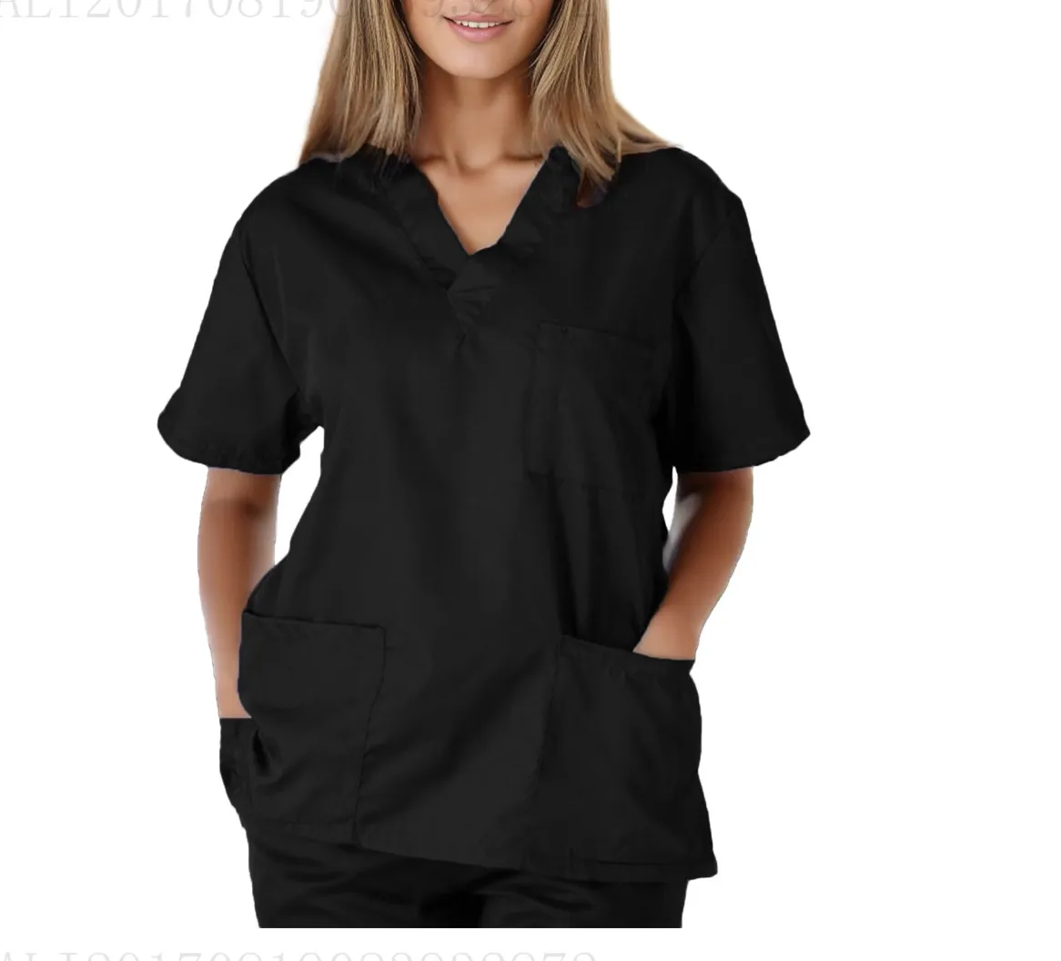 Tc Cotton Short Sleeve V-neck Nursing Uniform Work Uniforms Men's Shirt Protective Work Clothes Polyester Blend Four Seasons Universal display picture 5