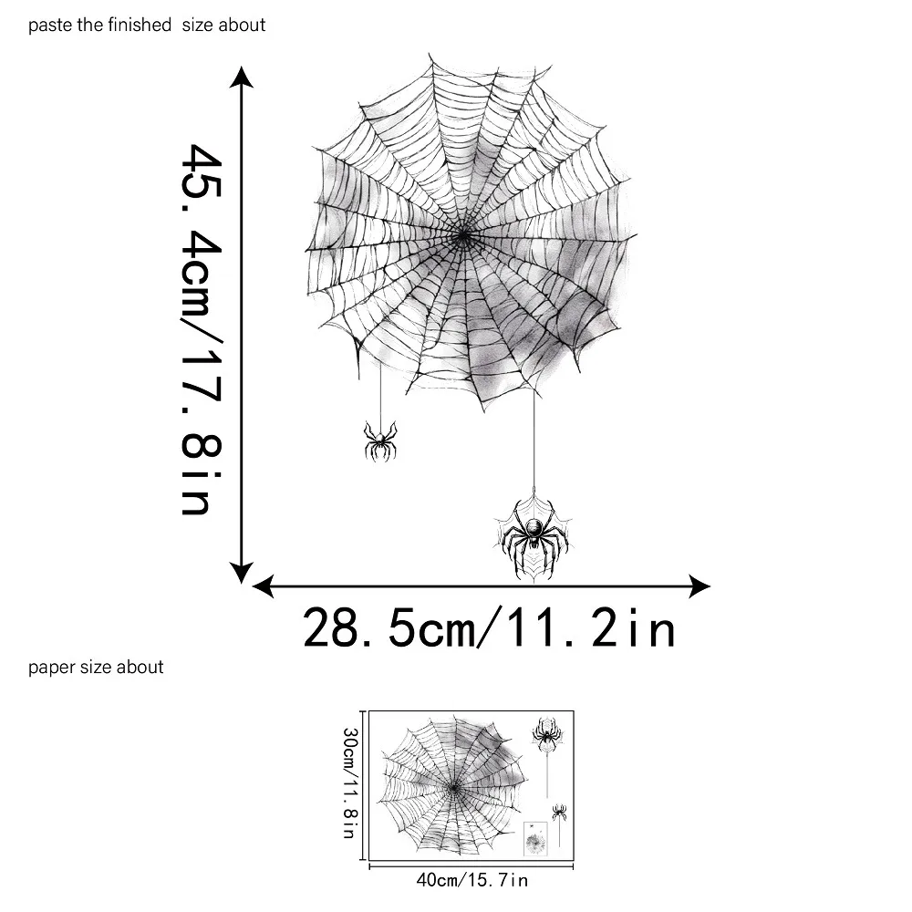 Leke JD 34.88 Million Halloween Black Spider Print Window Stickers Holiday Decoration Electrostatic Sticker Modern Minimalist Style display picture 1