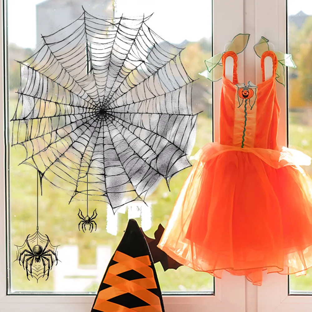 Leke JD 34.88 Million Halloween Black Spider Print Window Stickers Holiday Decoration Electrostatic Sticker Modern Minimalist Style display picture 3