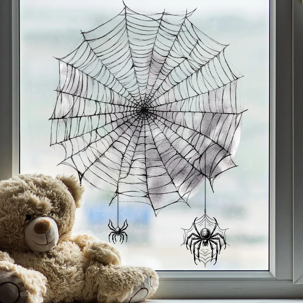 Leke JD 34.88 Million Halloween Black Spider Print Window Stickers Holiday Decoration Electrostatic Sticker Modern Minimalist Style display picture 4