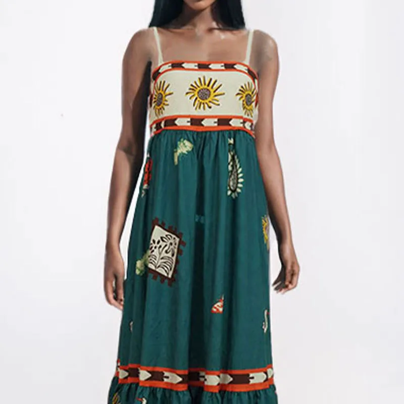 Elegant Printed Maxi Skirt Summer Dress Fashion Strapless Maxi Skirt European Style Fashion Women's Wear Mid Waist Ankle Length display picture 6