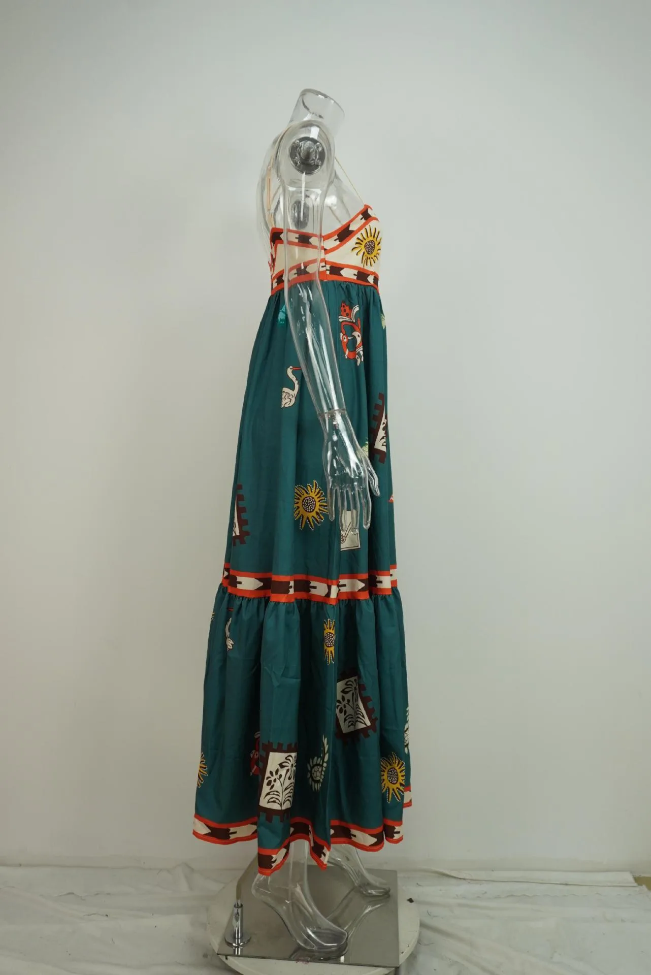 Elegant Printed Maxi Skirt Summer Dress Fashion Strapless Maxi Skirt European Style Fashion Women's Wear Mid Waist Ankle Length display picture 3