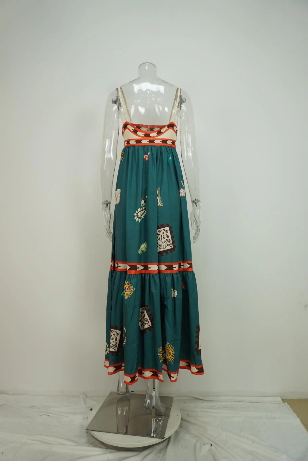 Elegant Printed Maxi Skirt Summer Dress Fashion Strapless Maxi Skirt European Style Fashion Women's Wear Mid Waist Ankle Length display picture 4