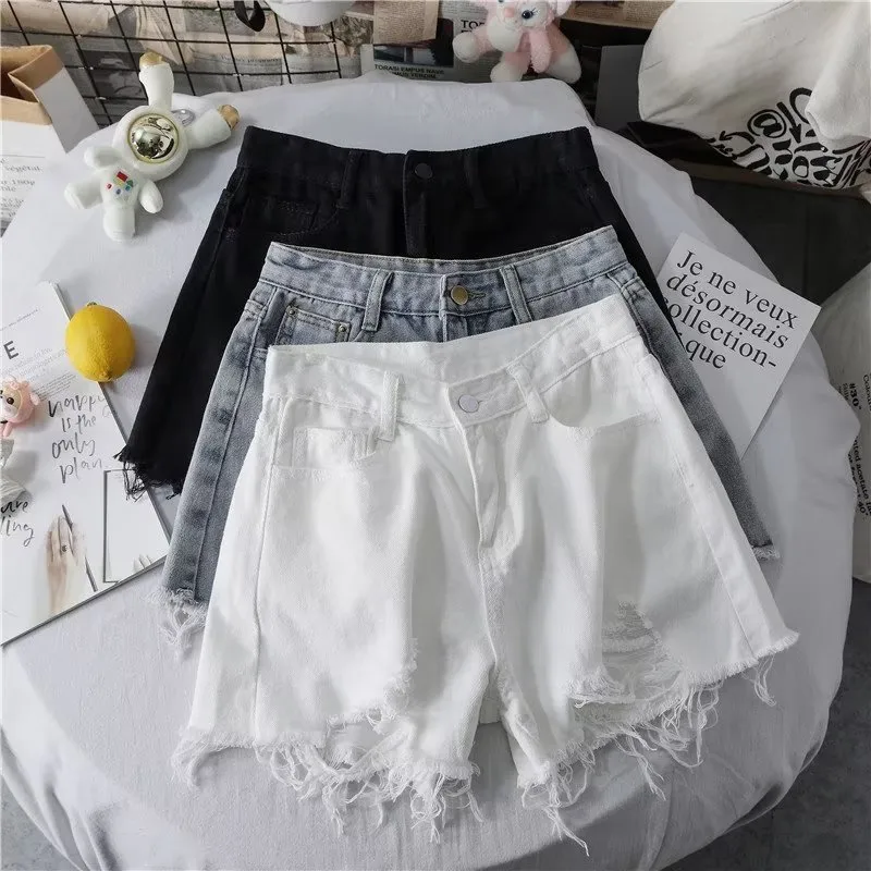 Fashion Style High Waist Short Jeans Ladies New Summer Slim Fit Trendy Girl Denim Shorts Polyester Straight H-Shaped display picture 1