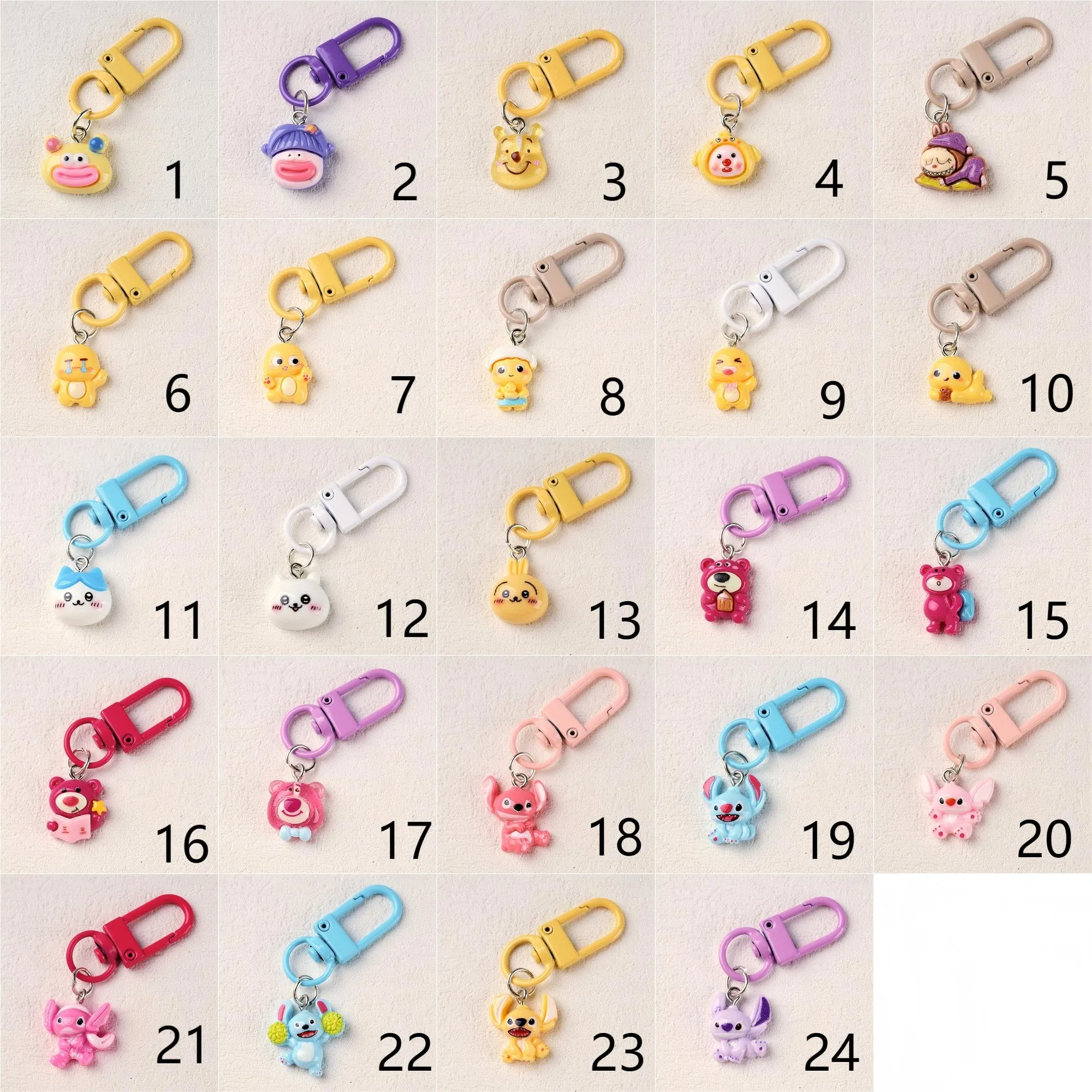 Cartoon Character Keychains Cute Resin Alloy Keyring Leisure Daily Use Lobster Clasp Four Seasons Suitable Metal Buckle Design display picture 5