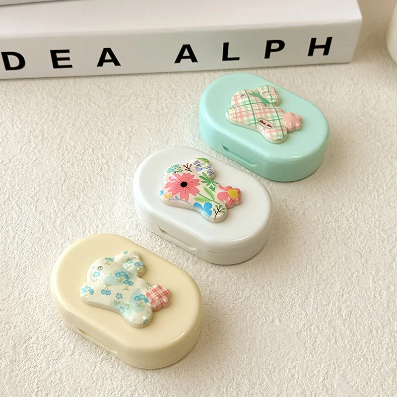 New Invisible Macaron Color Simplified Portable Companion Box With Mirror Clip Care Box For Glasses ABS Material display picture 2