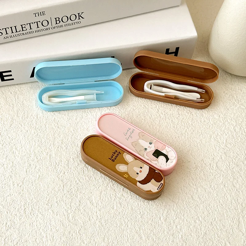 Cute Invisible Contact Lens Case With Integrated Tweezers Portable Beauty Eye Wear Tweezer Stick JZ-T04 PP ABS TPR Material display picture 4