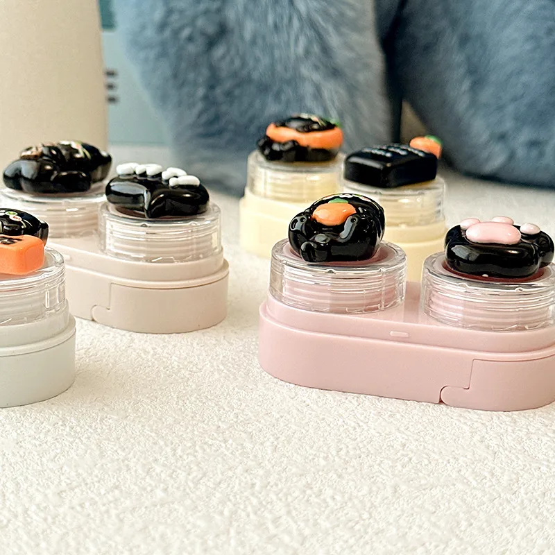 Portable Drawer Style Cartoon Bear Contact Lens Case With Clip Invisible Eye Lenses Box Easy Pull Design Direct Supply CT52 display picture 7