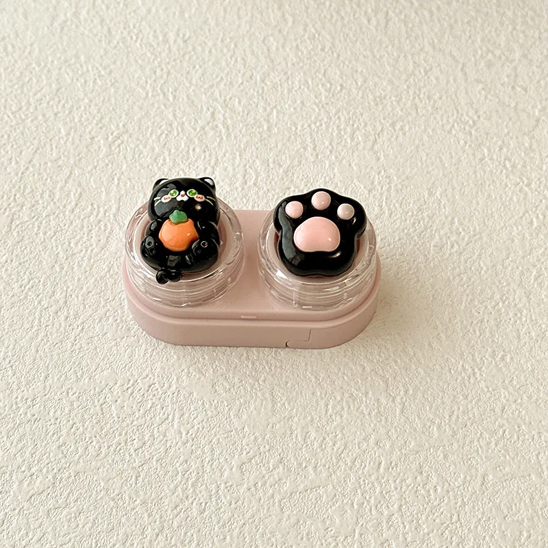Portable Drawer Style Cartoon Bear Contact Lens Case With Clip Invisible Eye Lenses Box Easy Pull Design Direct Supply CT52 display picture 8