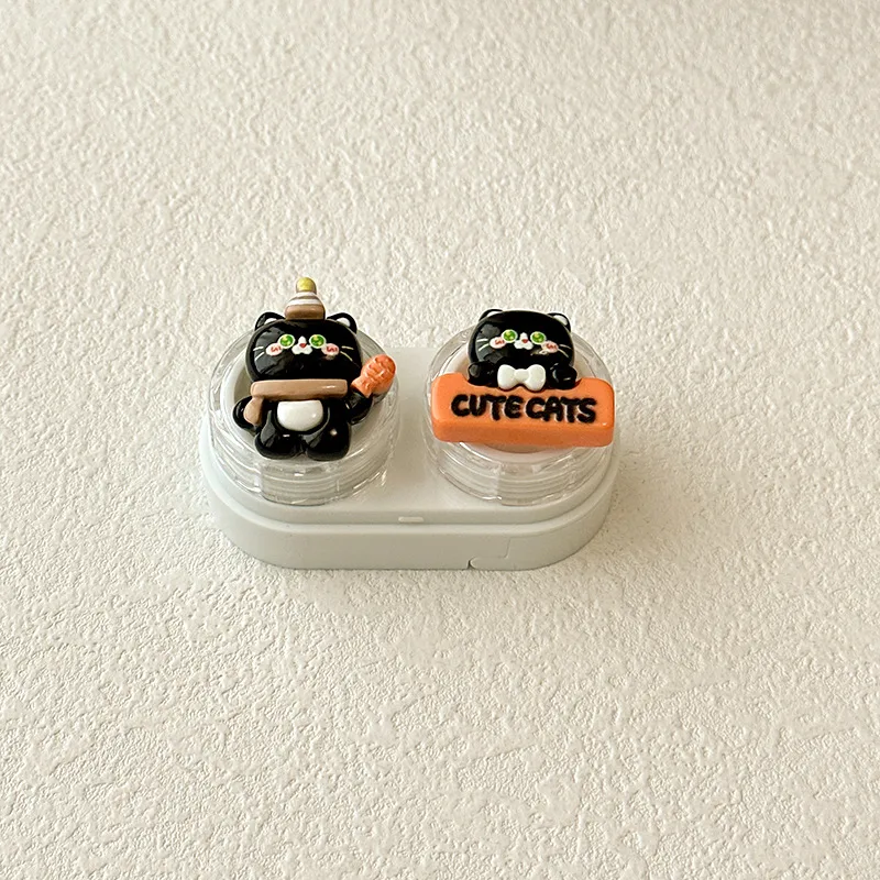 Portable Drawer Style Cartoon Bear Contact Lens Case With Clip Invisible Eye Lenses Box Easy Pull Design Direct Supply CT52 display picture 10