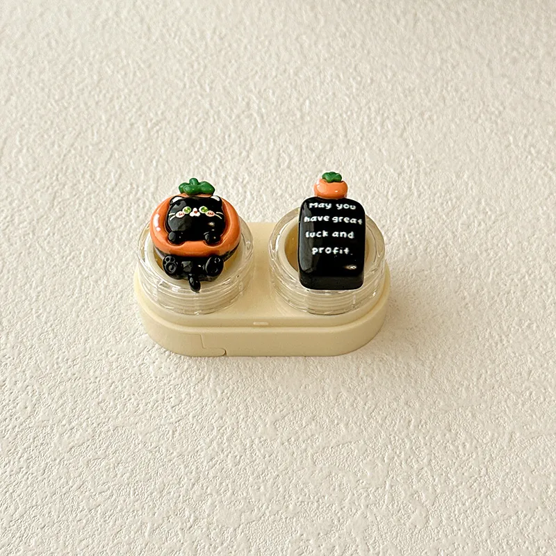 Portable Drawer Style Cartoon Bear Contact Lens Case With Clip Invisible Eye Lenses Box Easy Pull Design Direct Supply CT52 display picture 11