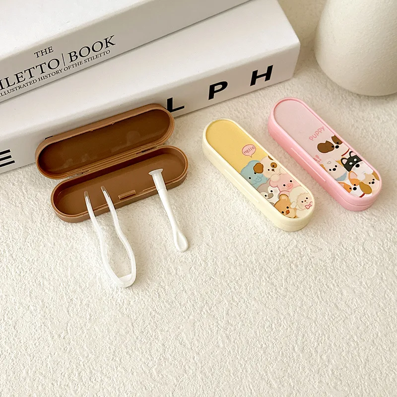 Portable Invisible Contact Lens Case With Integrated Tweezers Beautiful Eye Contact Lens Holder Travel Kit JZ-T03 display picture 3
