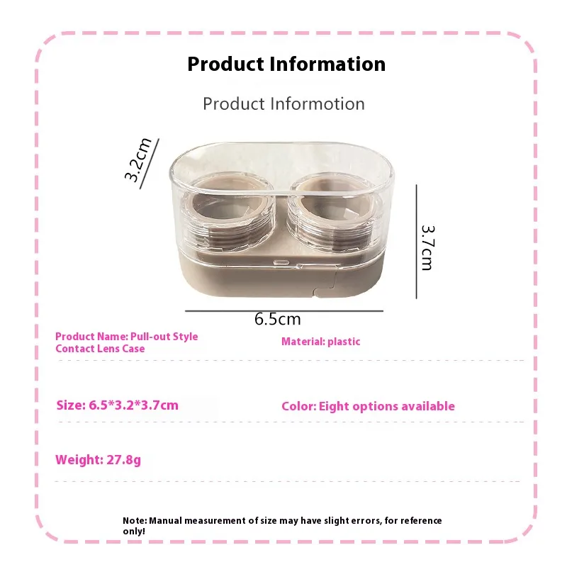 Portable Mini Pull-Out Style Contact Lens Care Storage Box Cosmetic Eyelens Partner Organizer DIY Case For Invisible Glasses display picture 1