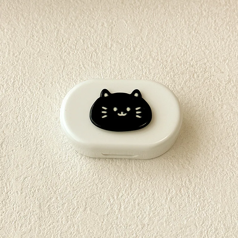 Portable Companion Box Invisible Eyelens Case Macaron Color Simple Design DIY Contact Lens Case With Clip For Daily Use display picture 8