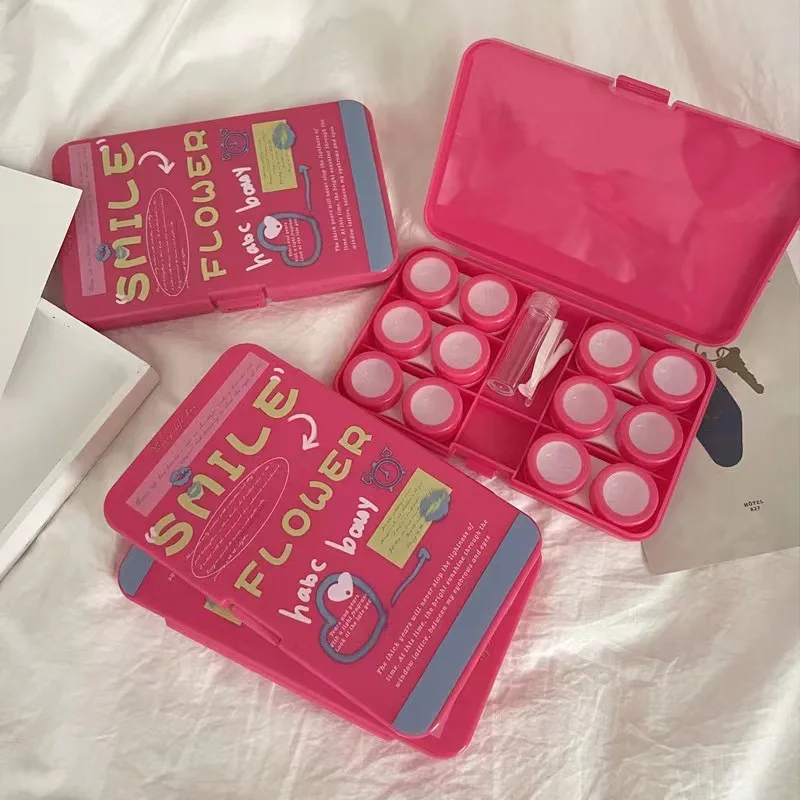 Portable High Aesthetic Contact Lens Box For Women Multi-grid American Style Plastic Storage Organizer Optical Health Care display picture 7