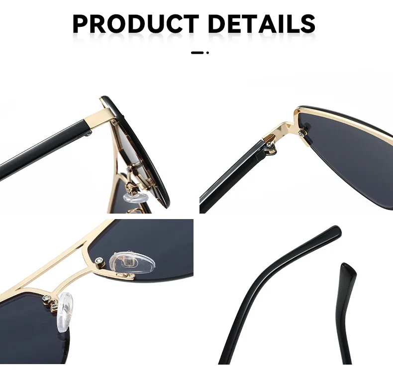 Classic Men's Polarized Sunglasses New Metal Anti-UV Driver Glasses Fashionable Fishing And Cycling Grey And Gold Frame PC Lens display picture 3