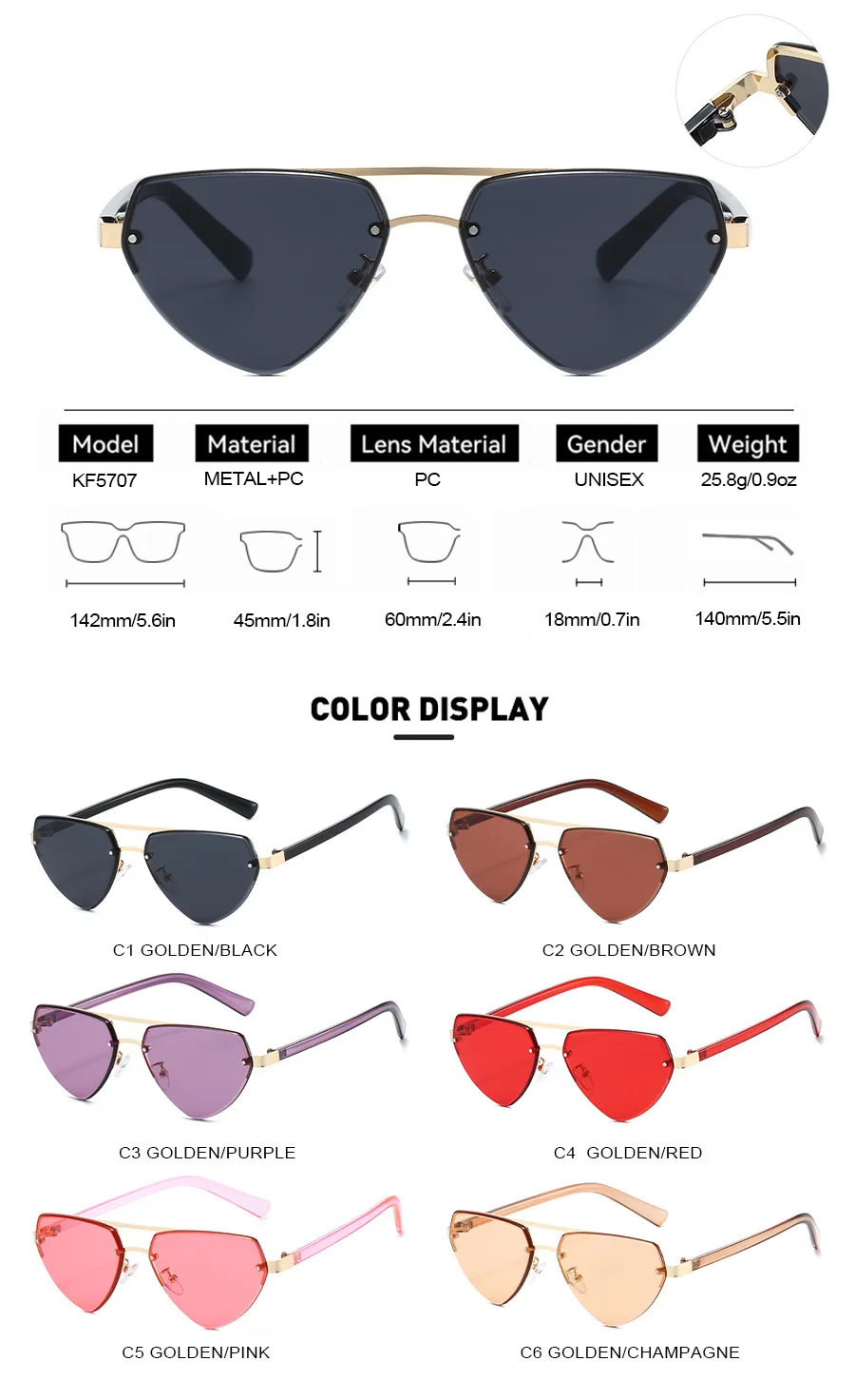 Classic Men's Polarized Sunglasses New Metal Anti-UV Driver Glasses Fashionable Fishing And Cycling Grey And Gold Frame PC Lens display picture 4