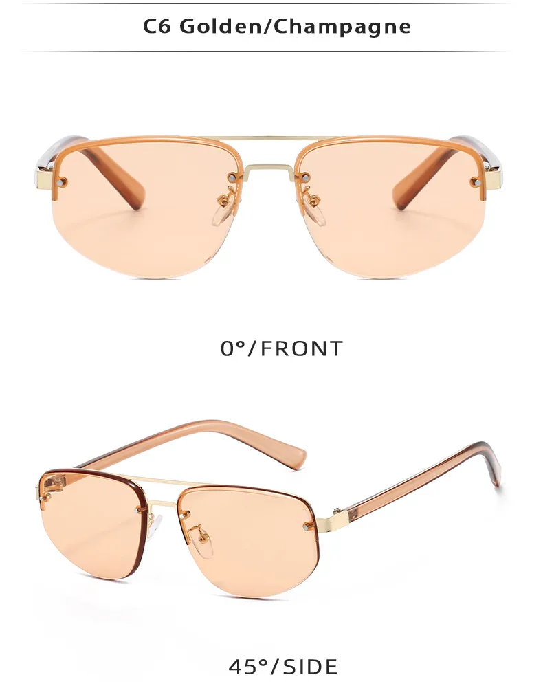 New Advanced Metal Frog Eyes Sunglasses Unisex Anti-Uv Street Fashion Pilot Style Half Frame Travel And Fishing Special Sun Glasses display picture 11