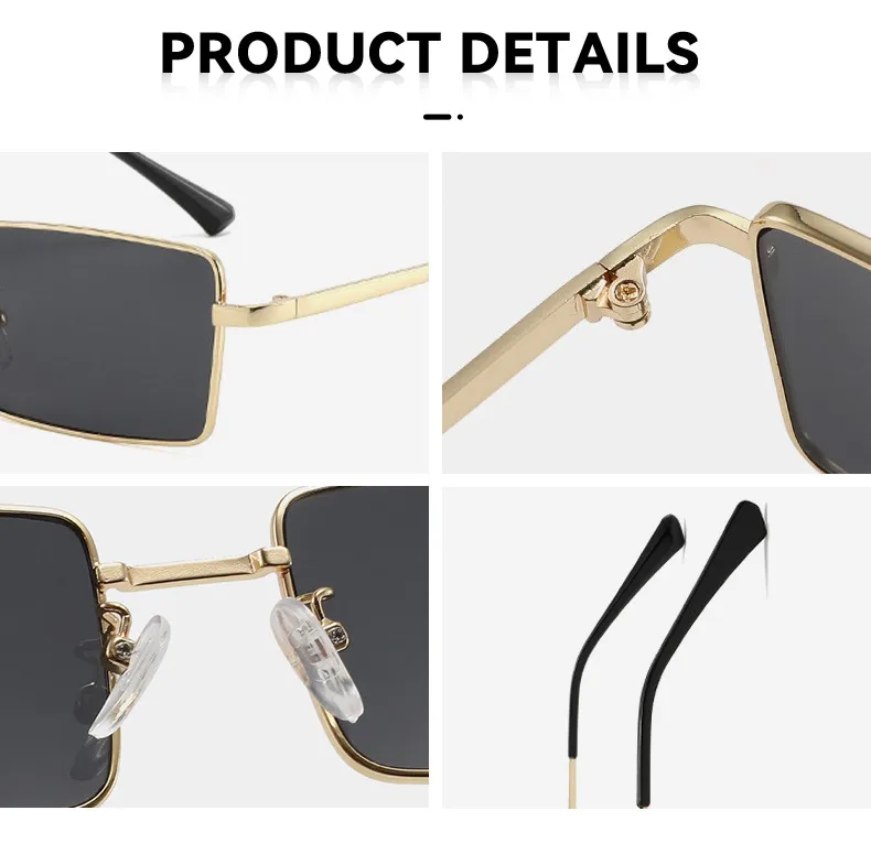 Fashionable Square Sunglasses Unisex Stylish Small Frame UV Protection Travel Fishing Special Sun Glasses Men Women display picture 2