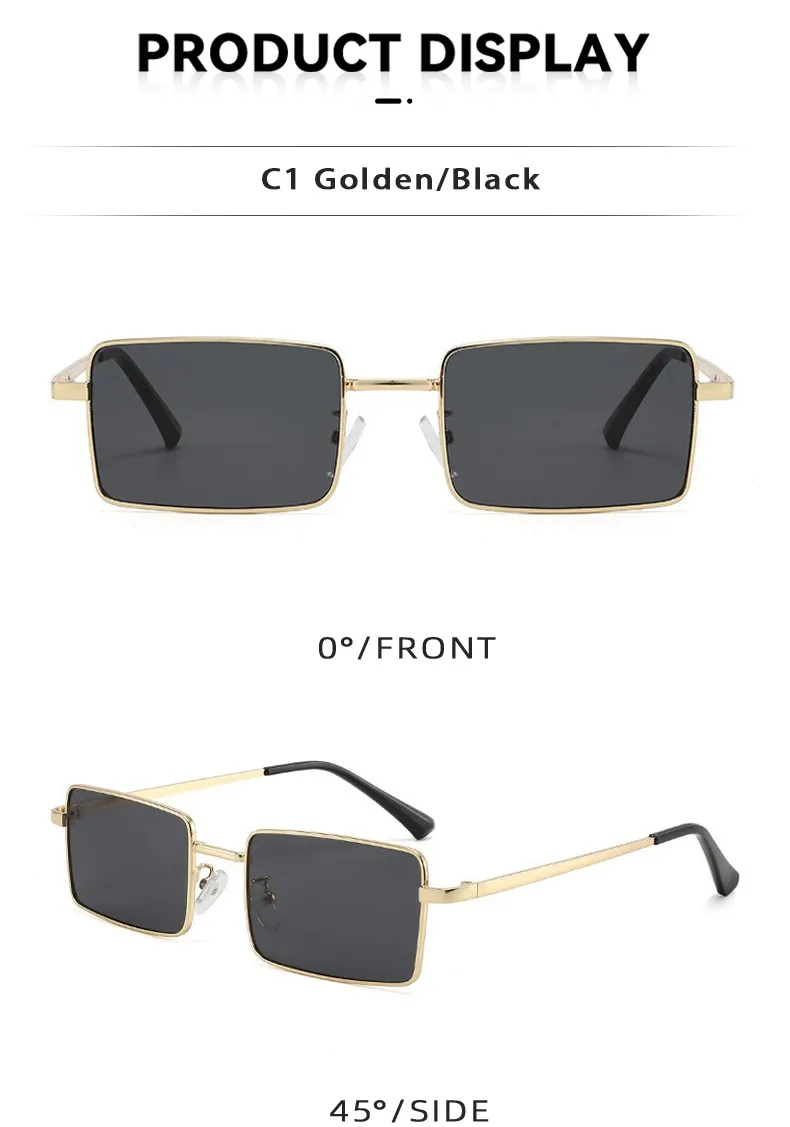 Fashionable Square Sunglasses Unisex Stylish Small Frame UV Protection Travel Fishing Special Sun Glasses Men Women display picture 4