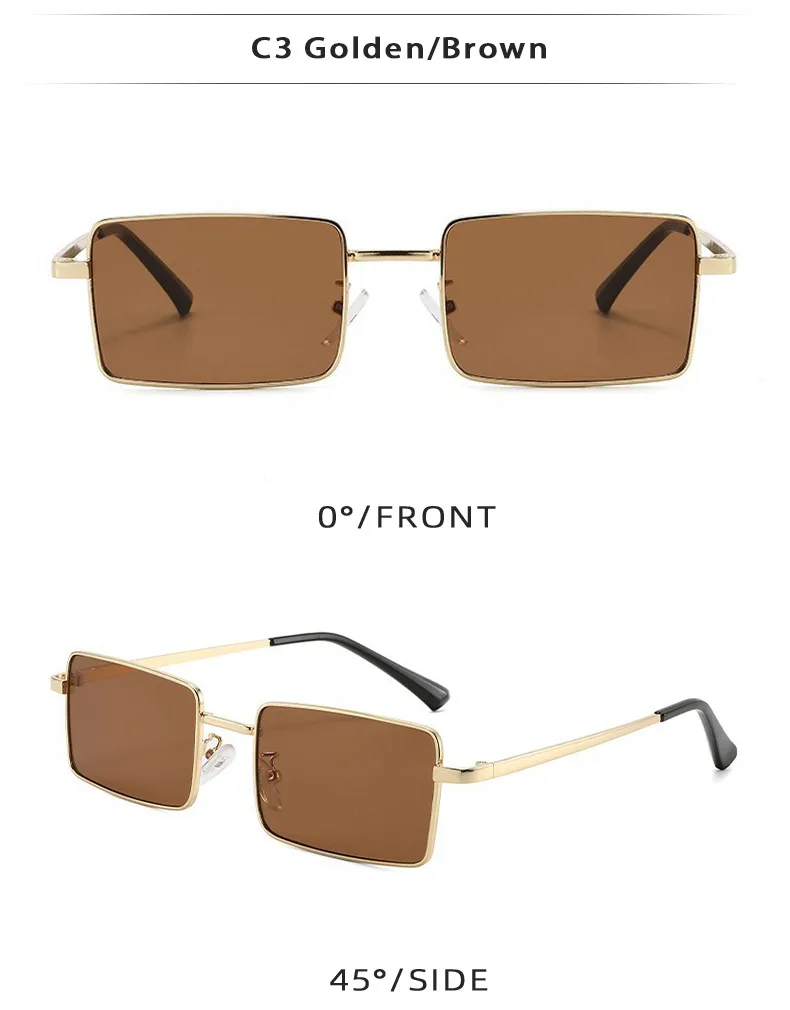 Fashionable Square Sunglasses Unisex Stylish Small Frame UV Protection Travel Fishing Special Sun Glasses Men Women display picture 7