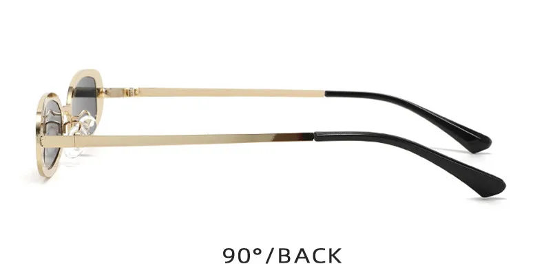 New Fashionable Oval Metal Sunglasses Small Frame UV Protection Personality Sunscreen Retro Style Unisex Travel Fishing Special display picture 5