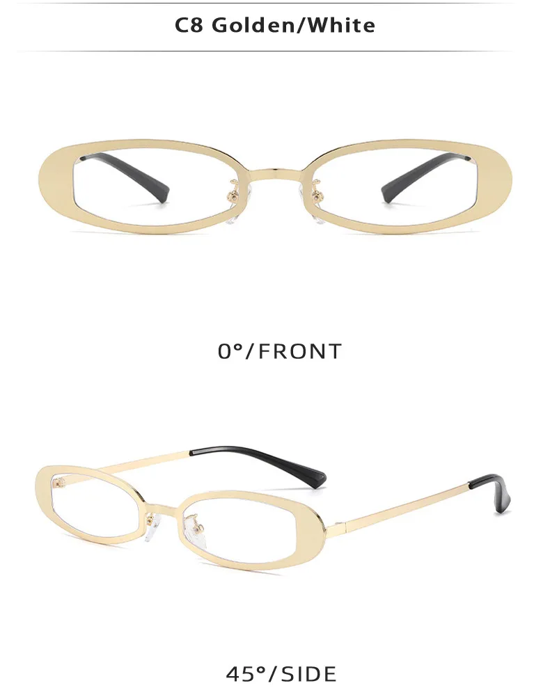 New Fashionable Oval Metal Sunglasses Small Frame UV Protection Personality Sunscreen Retro Style Unisex Travel Fishing Special display picture 12