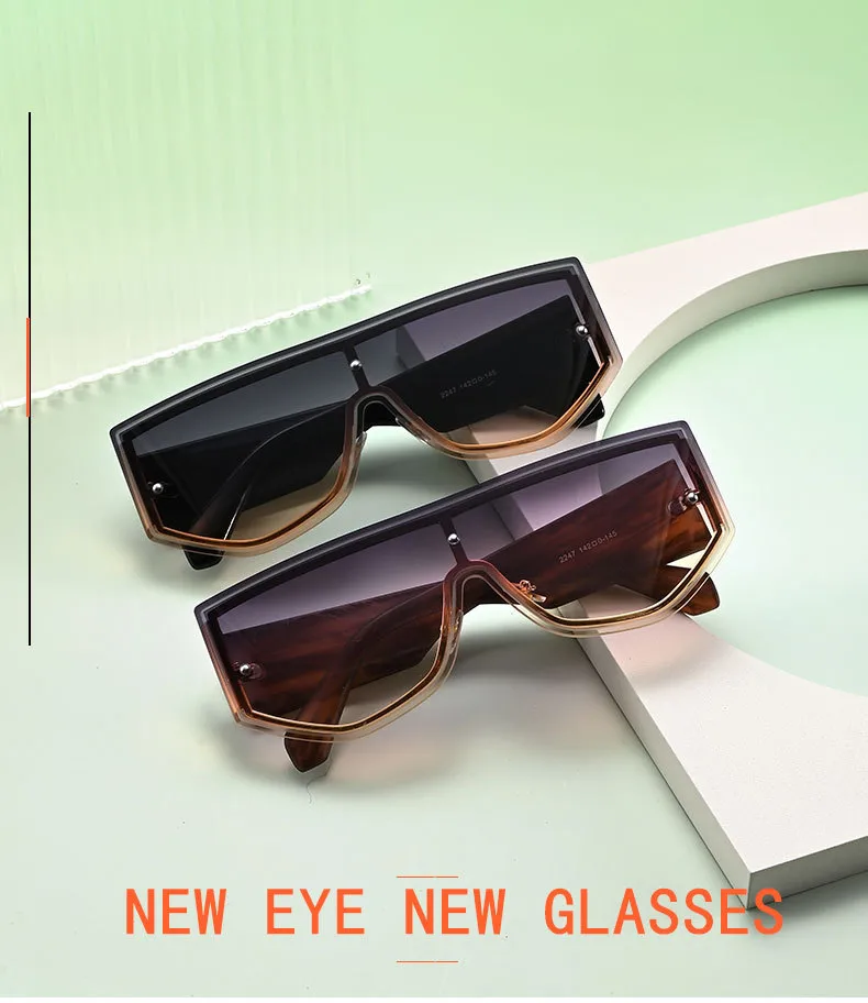 Fashionable Large Frame Integrated Driving Sunglasses Unisex Outdoor Travel Sun Protection Eyewear  Trend display picture 1