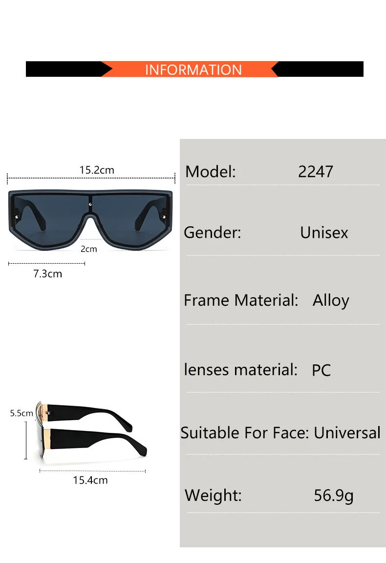 Fashionable Large Frame Integrated Driving Sunglasses Unisex Outdoor Travel Sun Protection Eyewear  Trend display picture 4