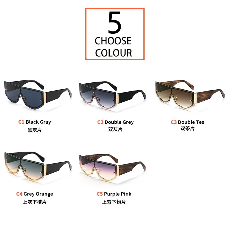 Fashionable Large Frame Integrated Driving Sunglasses Unisex Outdoor Travel Sun Protection Eyewear  Trend display picture 5