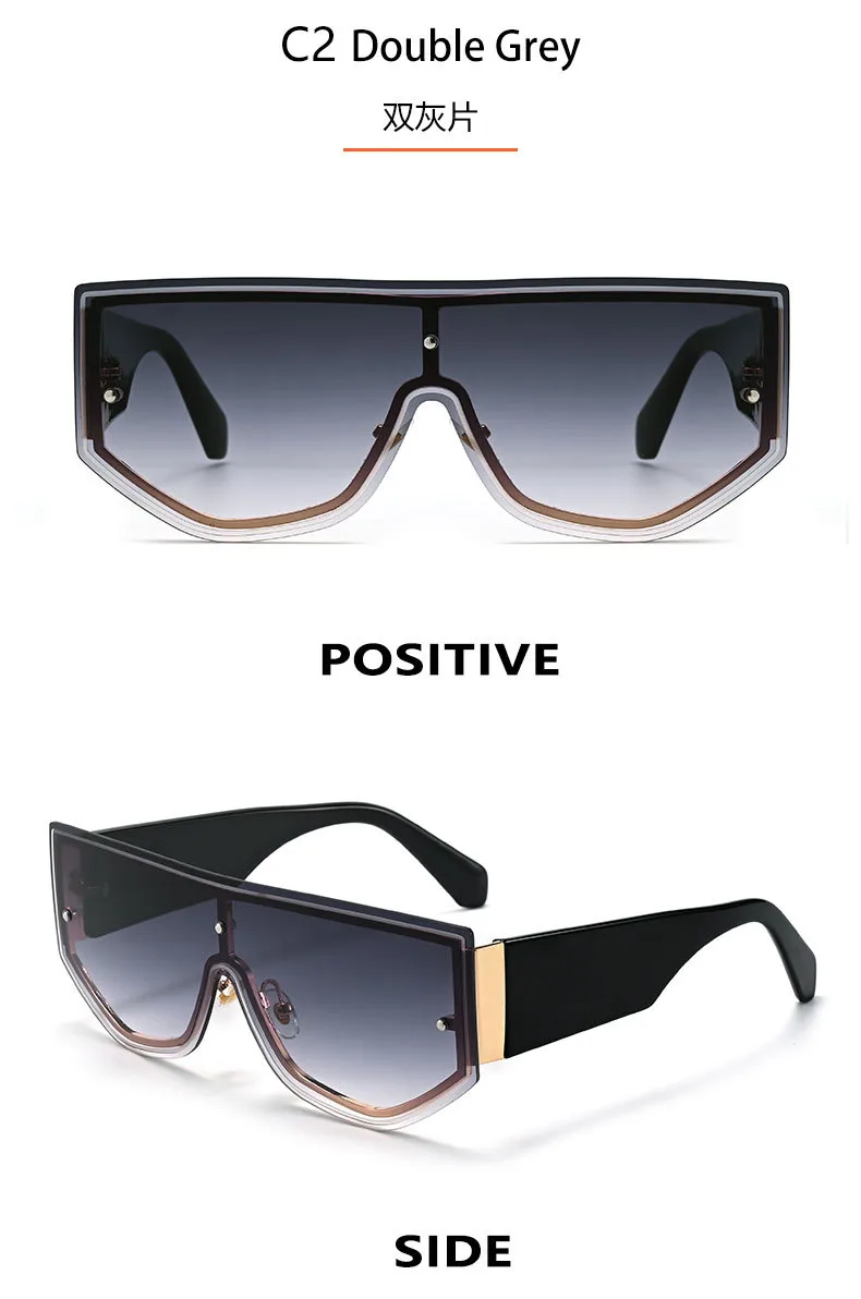 Fashionable Large Frame Integrated Driving Sunglasses Unisex Outdoor Travel Sun Protection Eyewear  Trend display picture 8