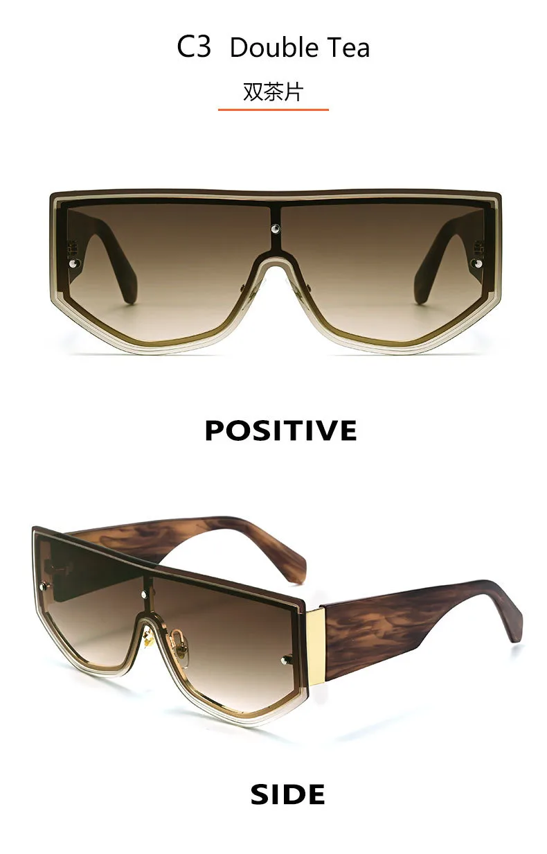 Fashionable Large Frame Integrated Driving Sunglasses Unisex Outdoor Travel Sun Protection Eyewear  Trend display picture 9