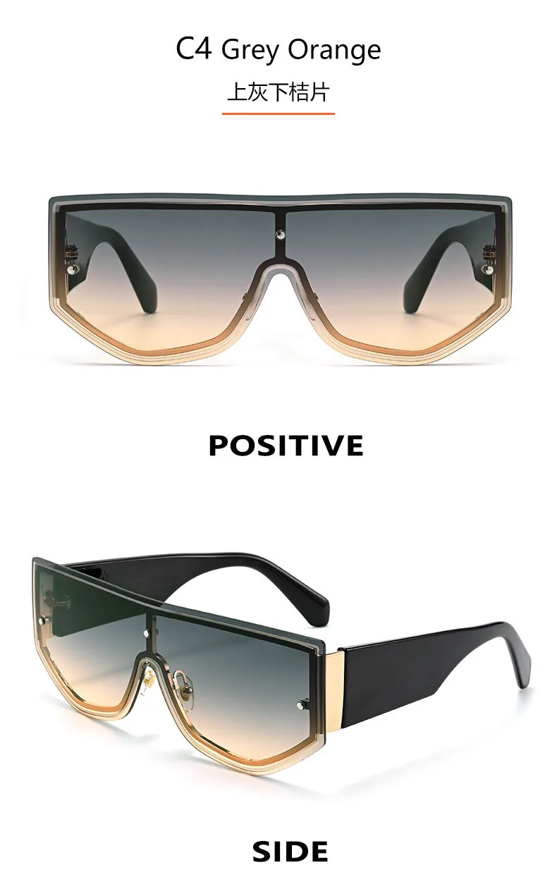 Fashionable Large Frame Integrated Driving Sunglasses Unisex Outdoor Travel Sun Protection Eyewear  Trend display picture 10