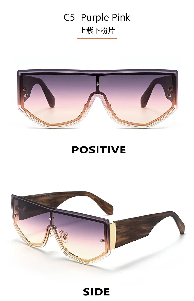 Fashionable Large Frame Integrated Driving Sunglasses Unisex Outdoor Travel Sun Protection Eyewear  Trend display picture 11