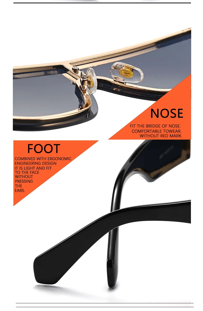 Fashionable Large Frame Integrated Driving Sunglasses Unisex Outdoor Travel Sun Protection Eyewear  Trend display picture 13