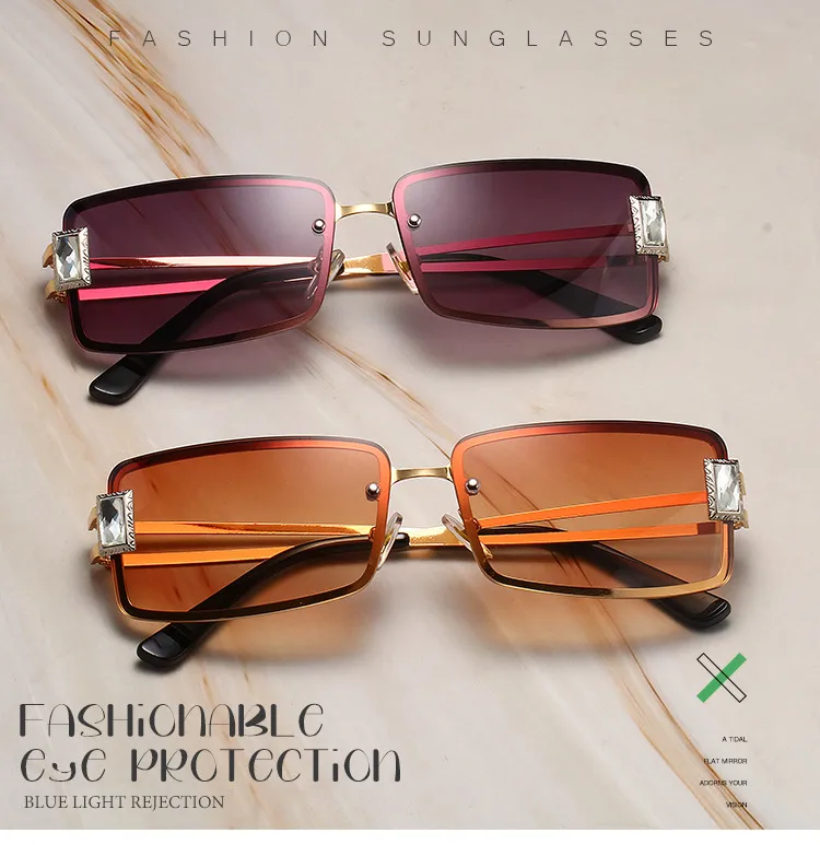 Square Small Frame Sunglasses Metal Women's Style Y2K Street Snap Anti UV Glasses Unisex Travel Grey And Gold Colors display picture 1