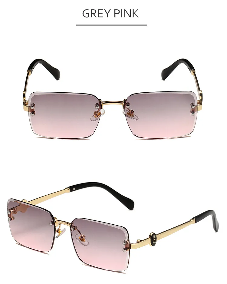 New European Business Style Men's Glasses High-End Feeling Diamond Cutting Edge Frameless Sunglasses Square Frame Shades display picture 12