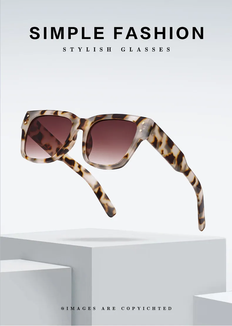 Stylish Large Frame UV Protection Sunglasses Trendy Street Snap  Fashionable Glasses For Men And Women display picture 3