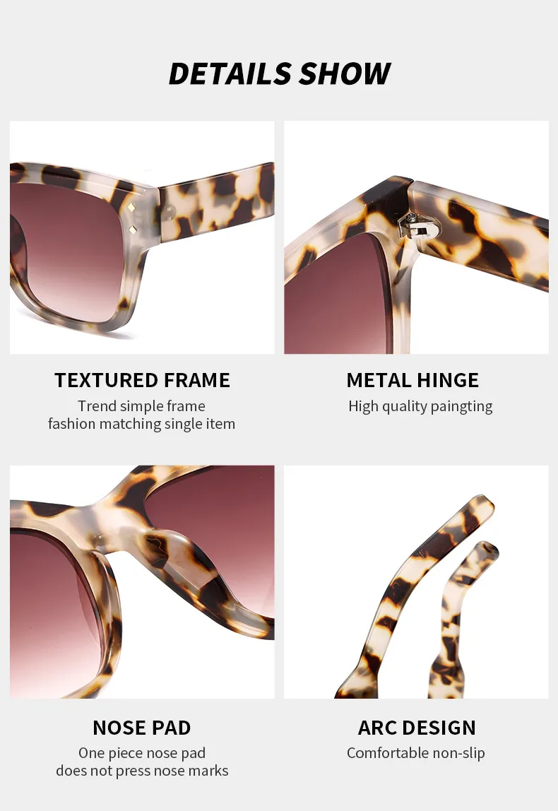 Stylish Large Frame UV Protection Sunglasses Trendy Street Snap  Fashionable Glasses For Men And Women display picture 5