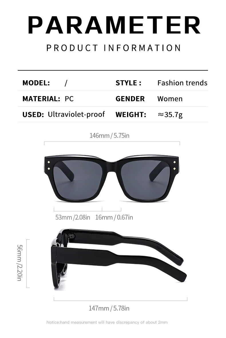 Stylish Large Frame UV Protection Sunglasses Trendy Street Snap  Fashionable Glasses For Men And Women display picture 9