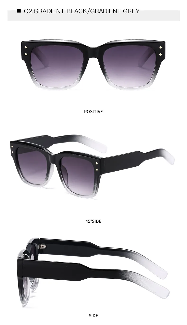 Stylish Large Frame UV Protection Sunglasses Trendy Street Snap  Fashionable Glasses For Men And Women display picture 12