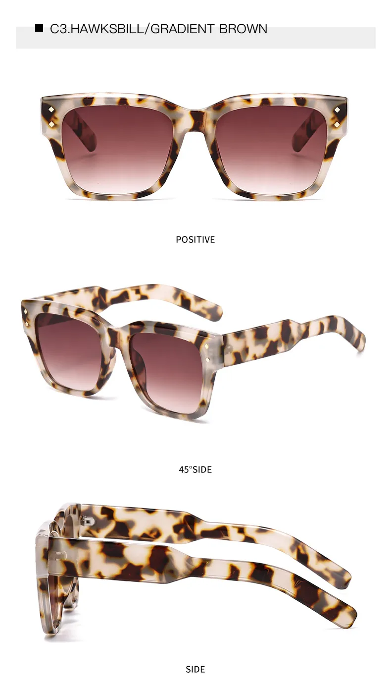 Stylish Large Frame UV Protection Sunglasses Trendy Street Snap  Fashionable Glasses For Men And Women display picture 13