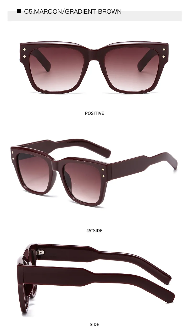 Stylish Large Frame UV Protection Sunglasses Trendy Street Snap  Fashionable Glasses For Men And Women display picture 15