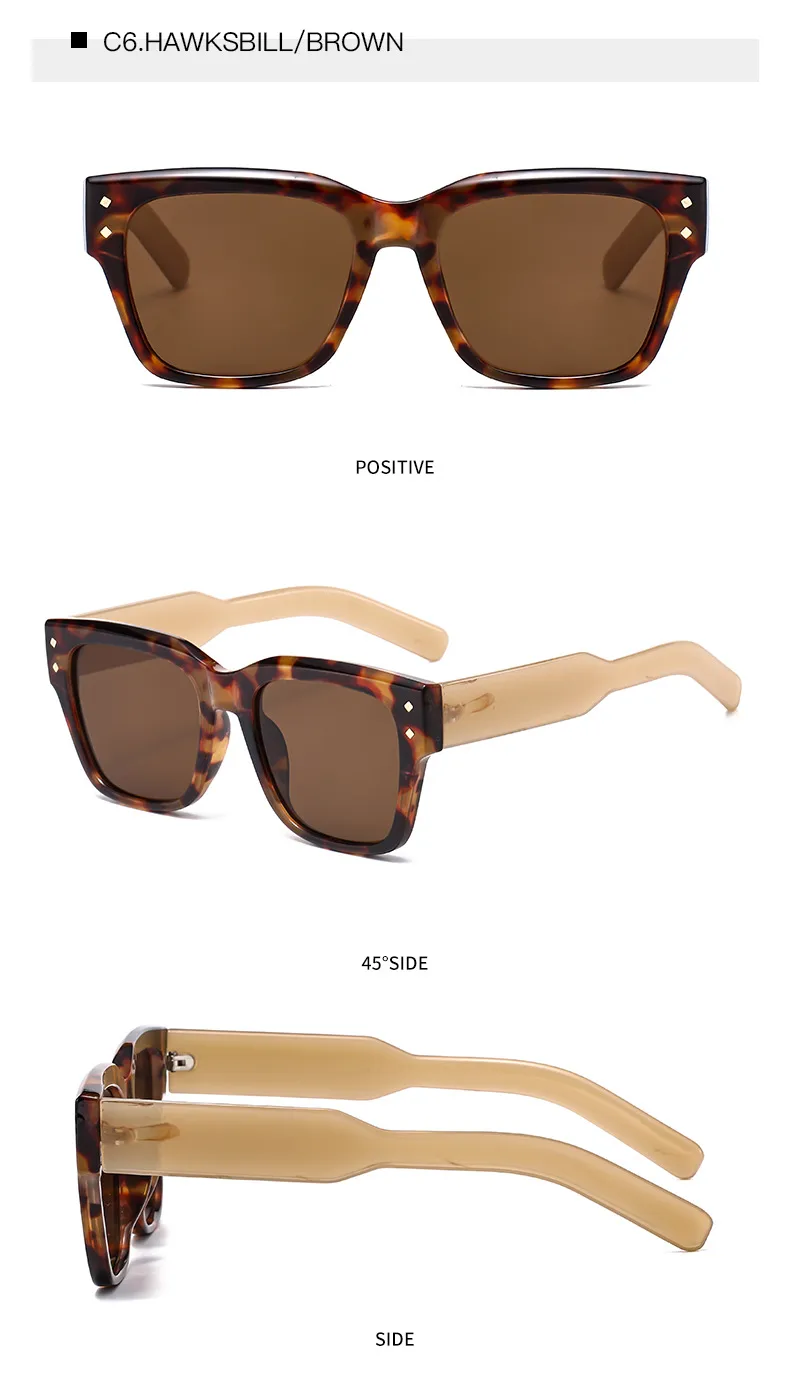 Stylish Large Frame UV Protection Sunglasses Trendy Street Snap  Fashionable Glasses For Men And Women display picture 16