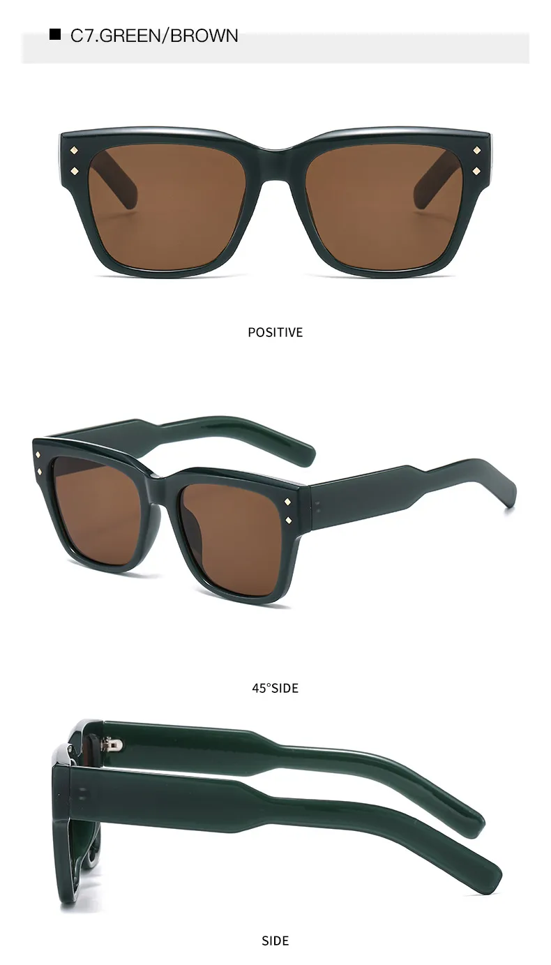 Stylish Large Frame UV Protection Sunglasses Trendy Street Snap  Fashionable Glasses For Men And Women display picture 17