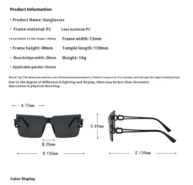 New Style Casual Gradient Jelly Color Monocle Fashionable Summer Travel Sunscreen Polarized Sunglasses Unisex Square Frame display picture 2