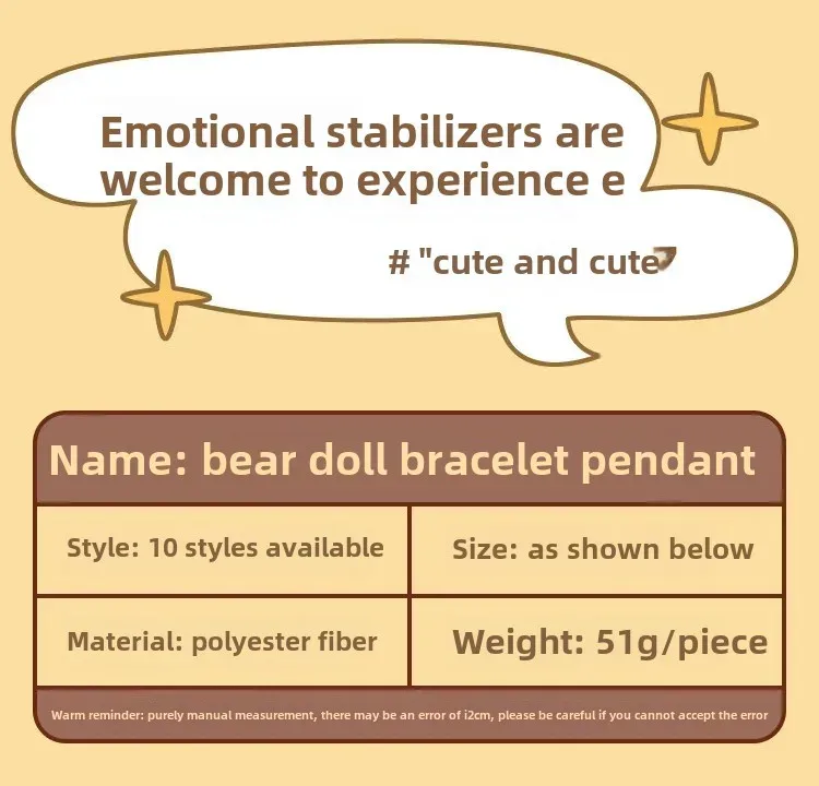 Cute Cartoon Bear Plush Keychain Couple Backpack Doll Car Keychain Toy Soft Cuddly Stuffed Animals Wedding Graduation Birthday display picture 4