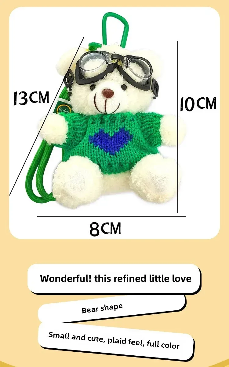 Cute Cartoon Bear Plush Keychain Couple Backpack Doll Car Keychain Toy Soft Cuddly Stuffed Animals Wedding Graduation Birthday display picture 5