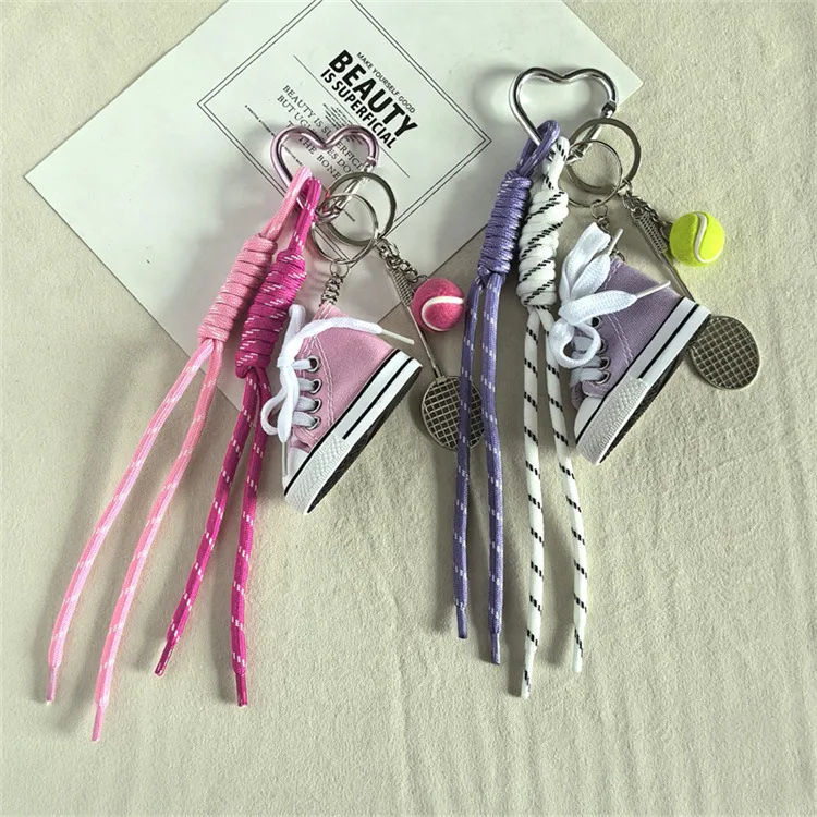 Handmade Mini Canvas Keychain Creative Bag Pendant Couple Bookbag Weaving Hanging Rope Simple Style Polyester Material display picture 3
